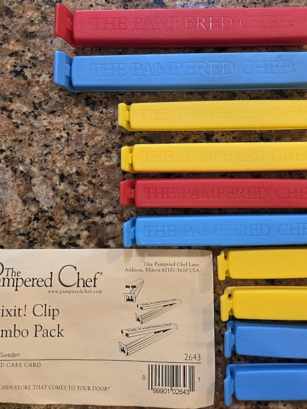 PAMPERED CHEF #2643 TWIXIT BAG CLIP COMBO 10 ITEM PACK Euc